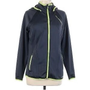 C9 by CHAMPION Athletic Zip Up Hooded Jacket, Women’s M, Navy Lime
